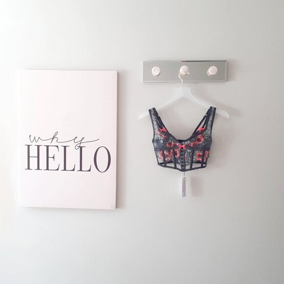 NWT For Love & Lemons Penelope floral embroidery bustier, XXS - Picture 9 of 14